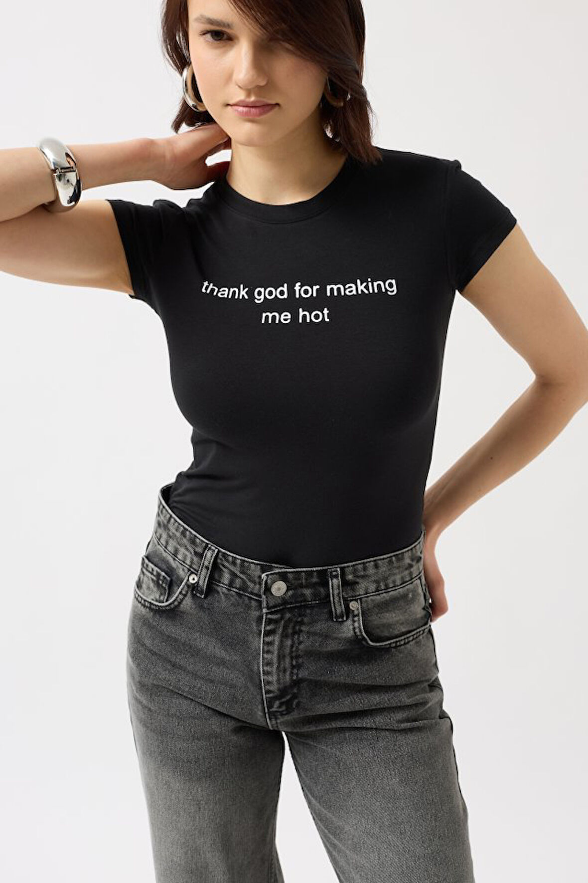 leyla sanat sanata yeni bir bakış açısı Baskılı Likralı Crop T-Shirt