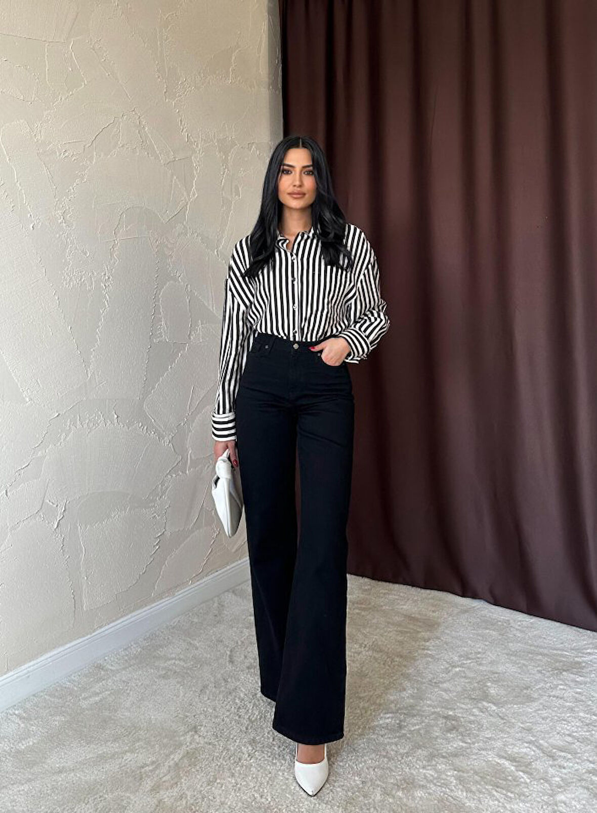 leyla sanat sanata yeni bir bakış açısı Siyah Comfy Jeans Pantolon