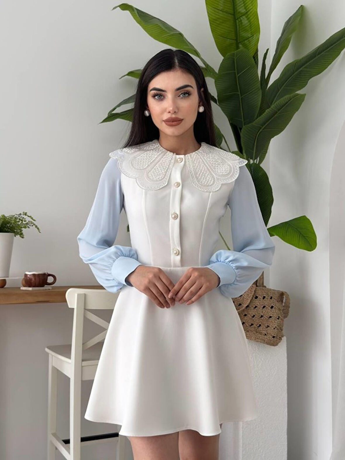 leyla sanat sanata yeni bir bakış açısı Asıo Bebe Yaka Elbise