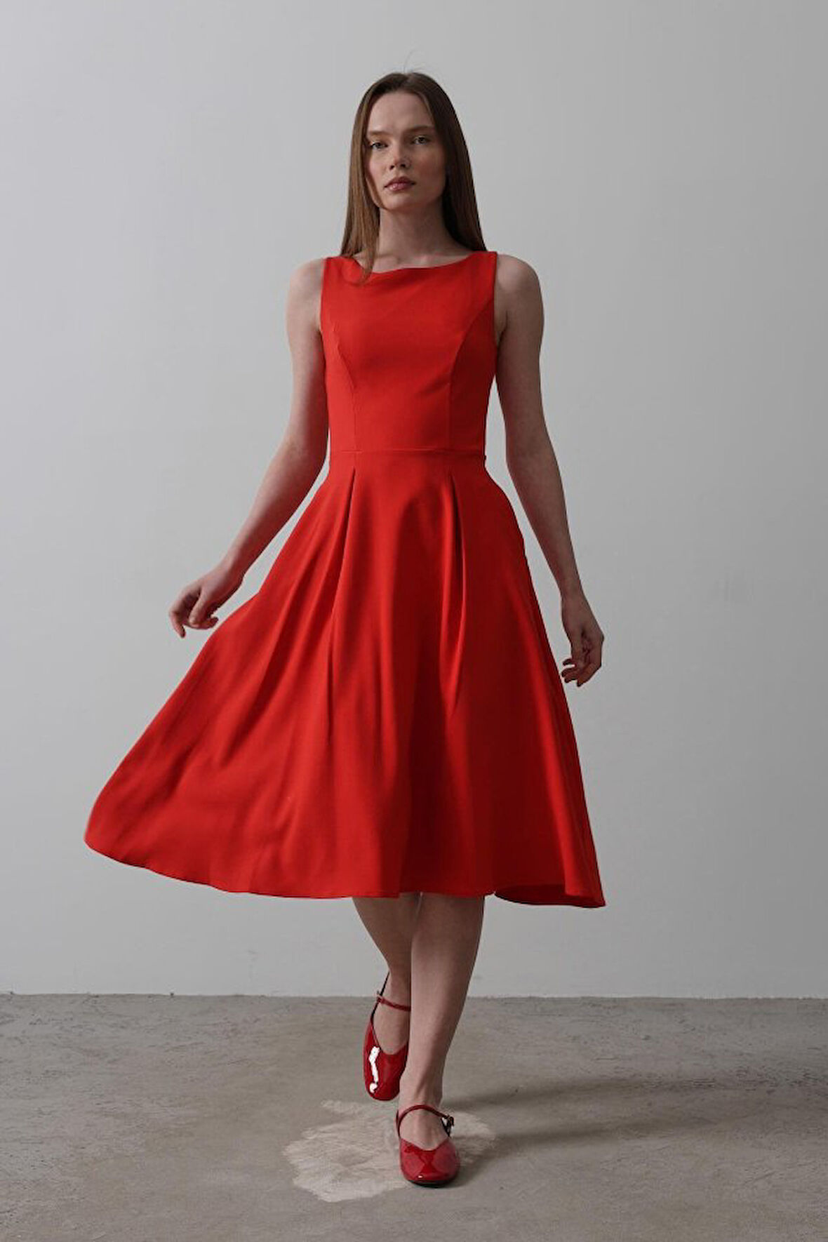 leyla sanat sanata yeni bir bakış açısı Double Kolsuz Elbise - Kırmızı