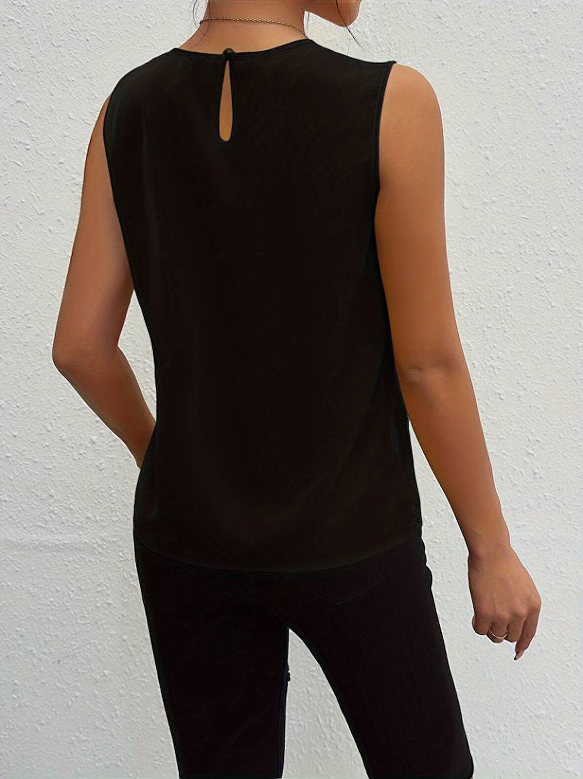 leyla sanat sanata yeni bir bakış açısı Kadın Askılı Yuvarlak Büzgü Yaka Sandy Bluz