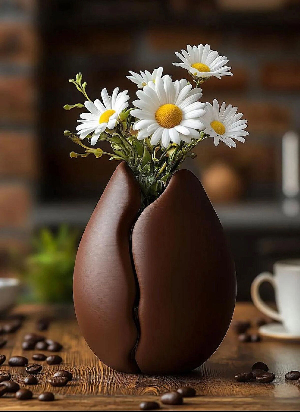 DEKORATİF KAHVE ÇEKİRDEĞİ VAZO 20 CM