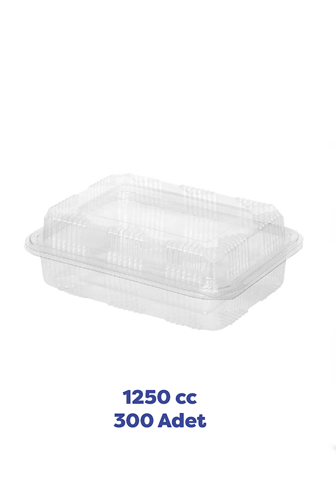 Tiri Store Kapaklı 1250 cc Yüksek Kapak Sızdırmaz Plastik Kap 300 Adet