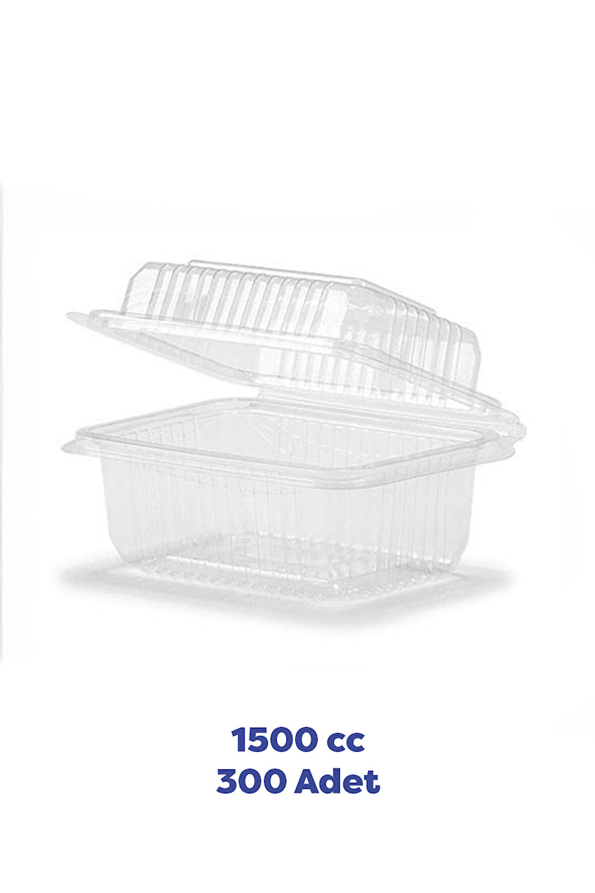 Tiri Store Kapaklı 1500 cc Yüksek Kapak Sızdırmaz Plastik Kap 300 Adet