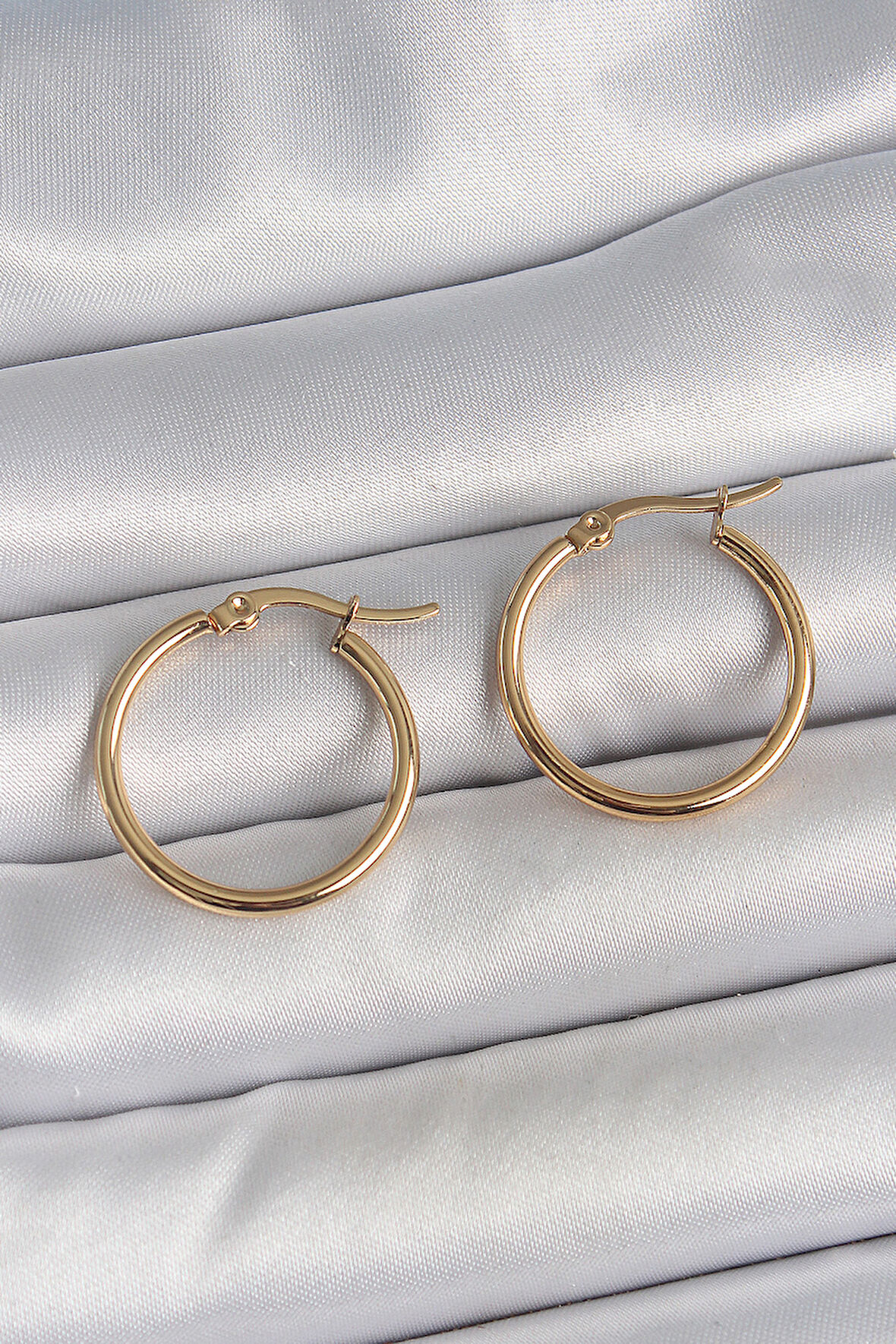 316 Çelik Gold Renk 22mm Kadın Halka Model Kadın Küpe - TJ-BKP10507