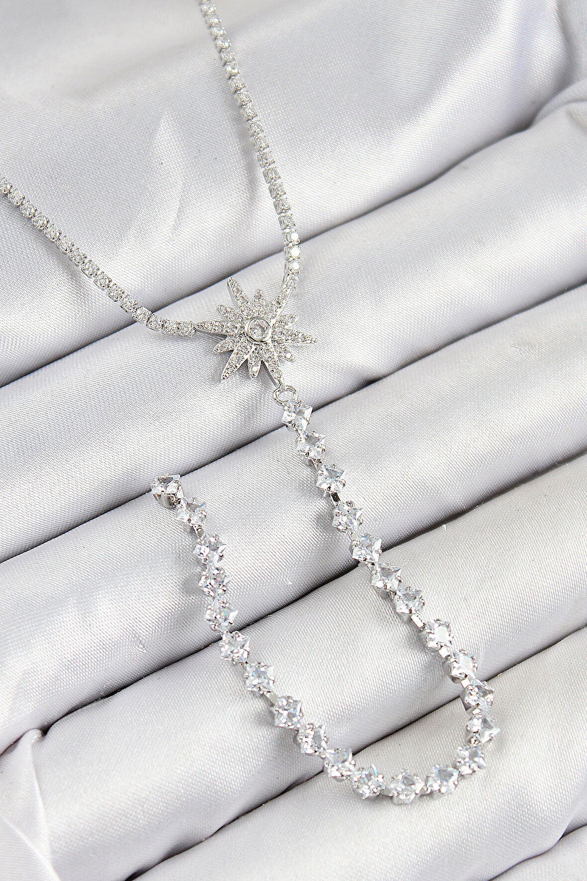 Pirinç Zirkon Taşlı Kutup Yıldızı Model Gold Renk Y Kolye - TJ-BKO10449