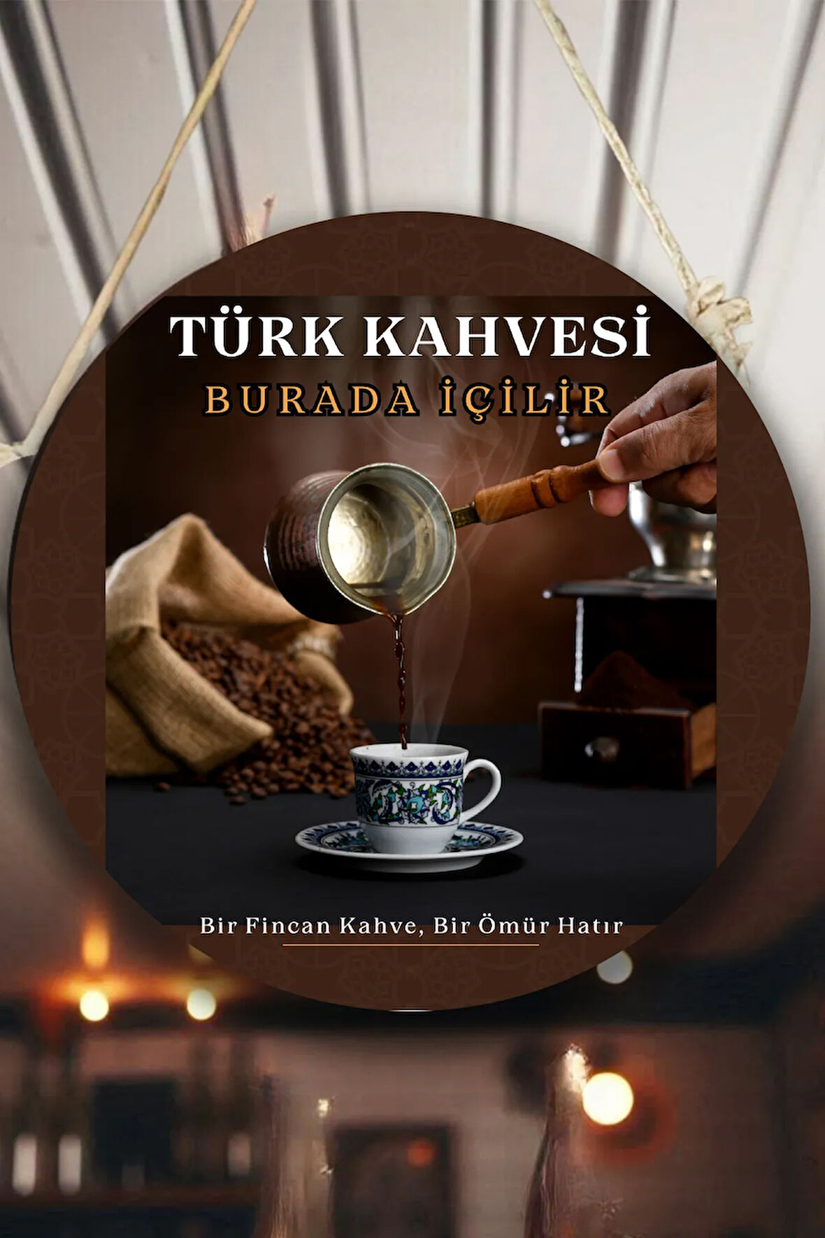 Türk Kahvesi Cafe Restoran için Duvar, Kapı, Çift Taraflı Askılı Pano Karşılama Tabela, Kahve Tablo