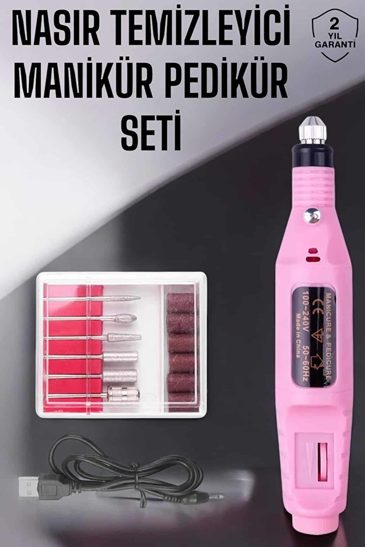Protez Tırnak Manikür ve Pedikür Seti Elektrikli