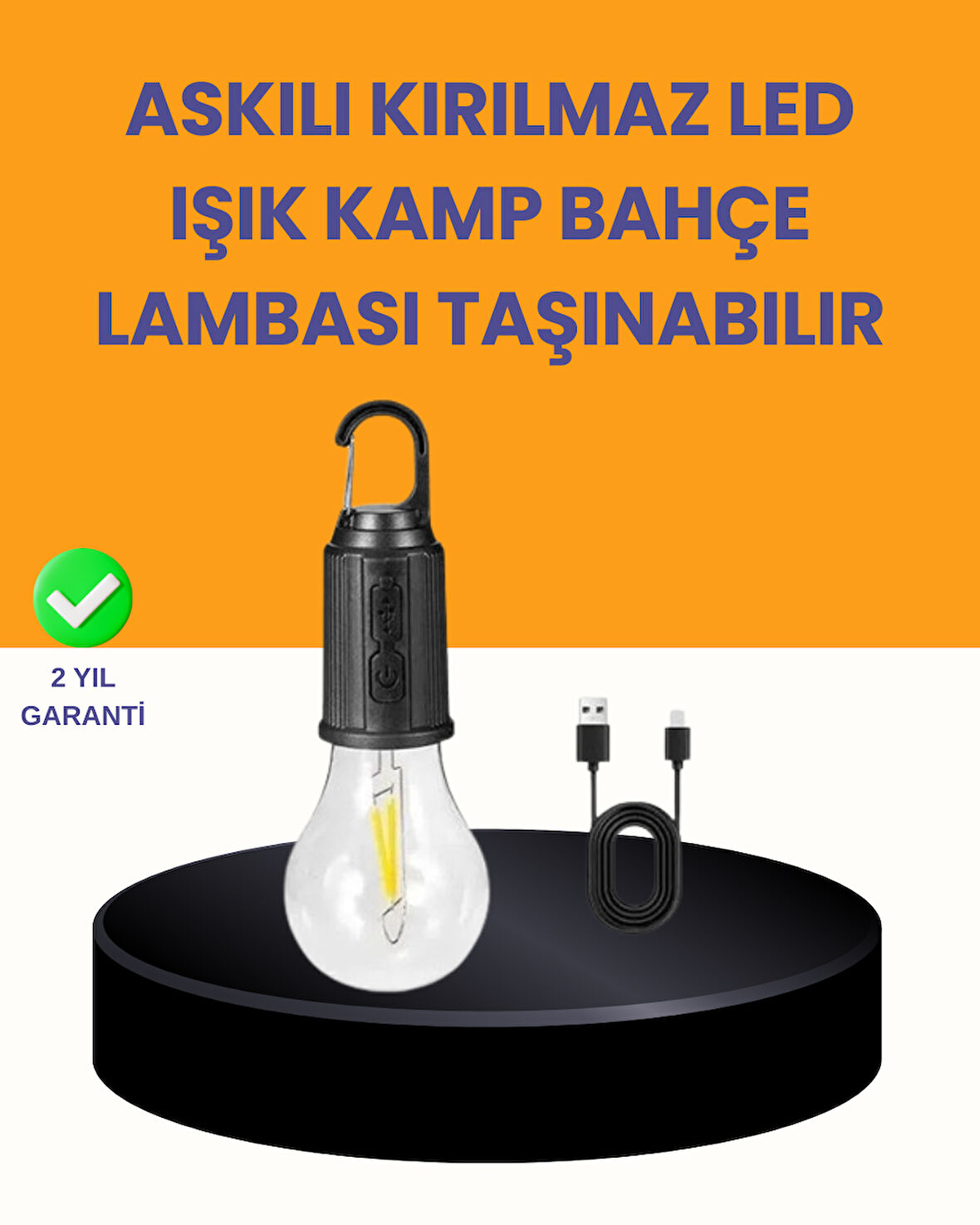 Akıllı Sensörlü USB Şarjlı Kamp Lambası