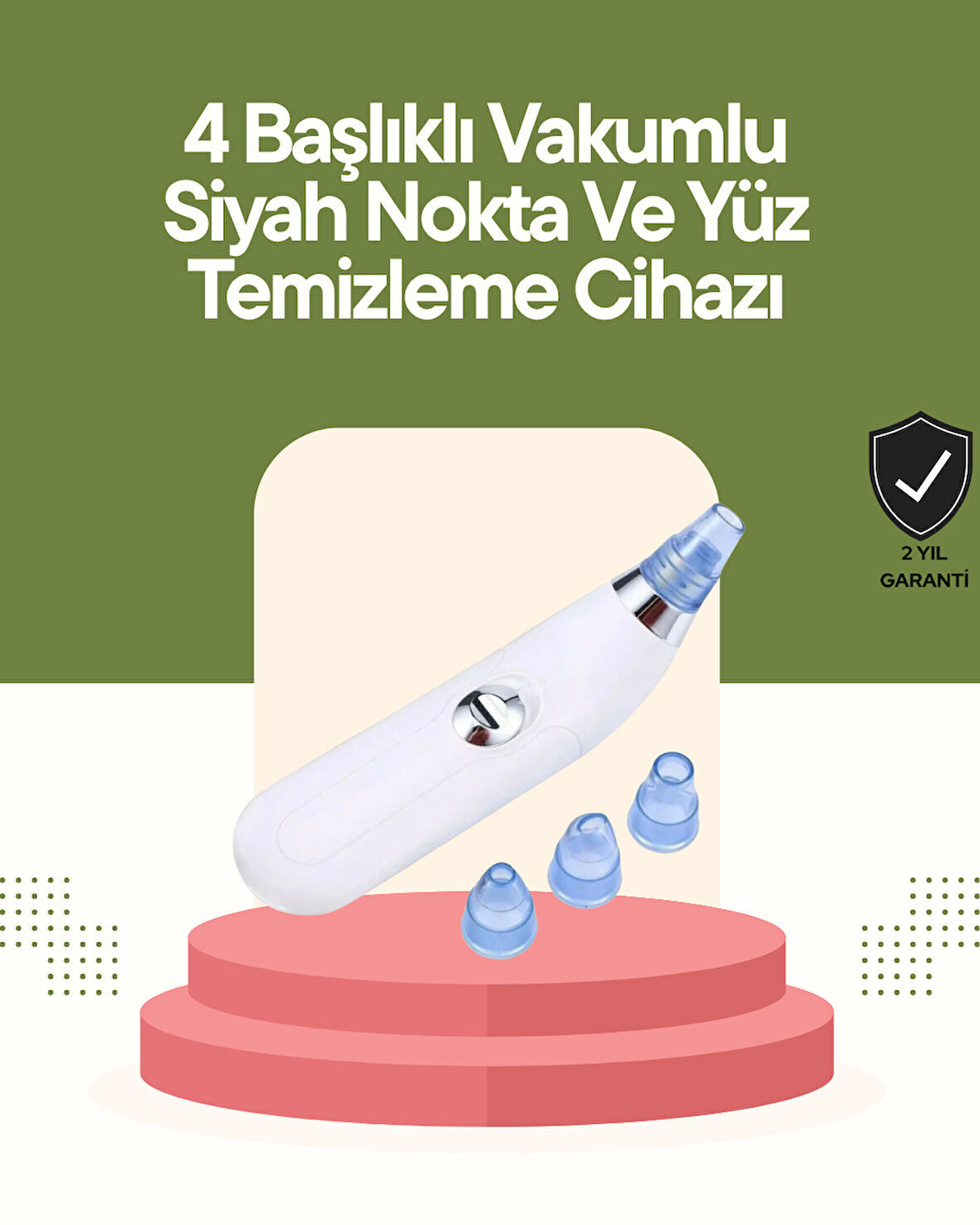 USB Destekli 4 Başlıklı Siyah Nokta Vakum Cihazı – Gözenek Temizleyici ve Cilt Yenileyici Bakım Aleti