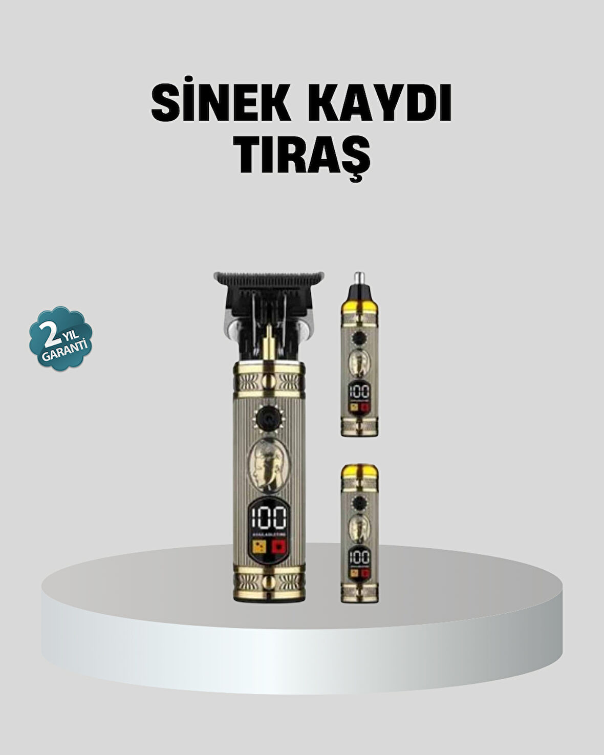 T Bıçaklı Profesyonel Saç ve Sakal Düzeltici – 8 Kılavuz Tarağı, 2’si 1 Arada Burun ve Sakal Trimmer