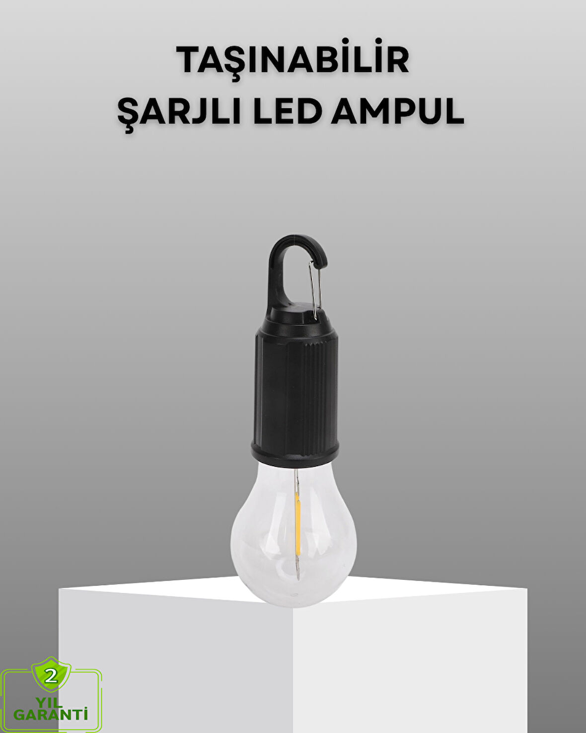 Şarjlı Kancalı LED Lamba – Kamp, Balkon ve Acil Durum Işığı