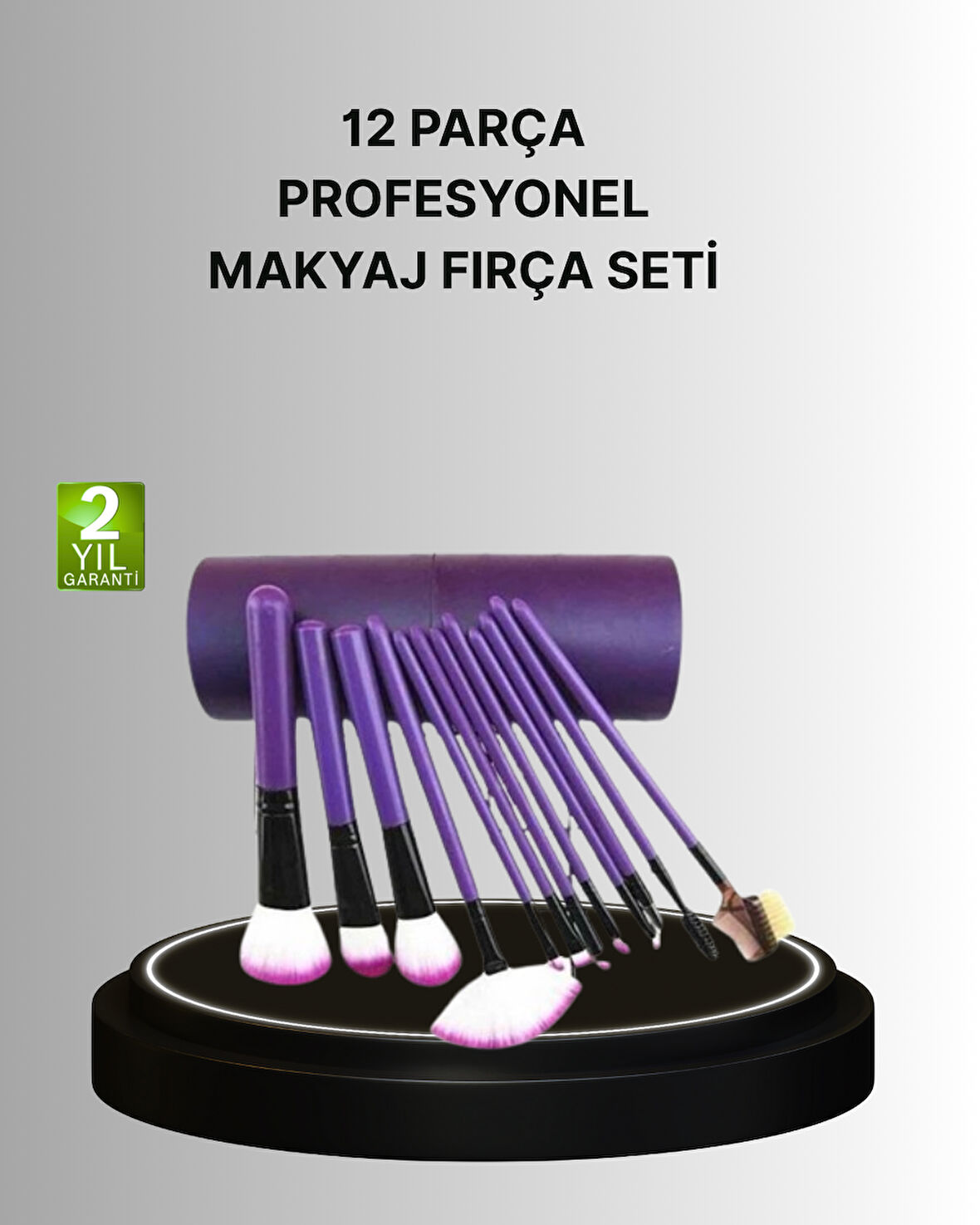 12 li Makyaj Fırça Seti Fondöten Allık Far Karıştırma İçin Tam Uyumlu