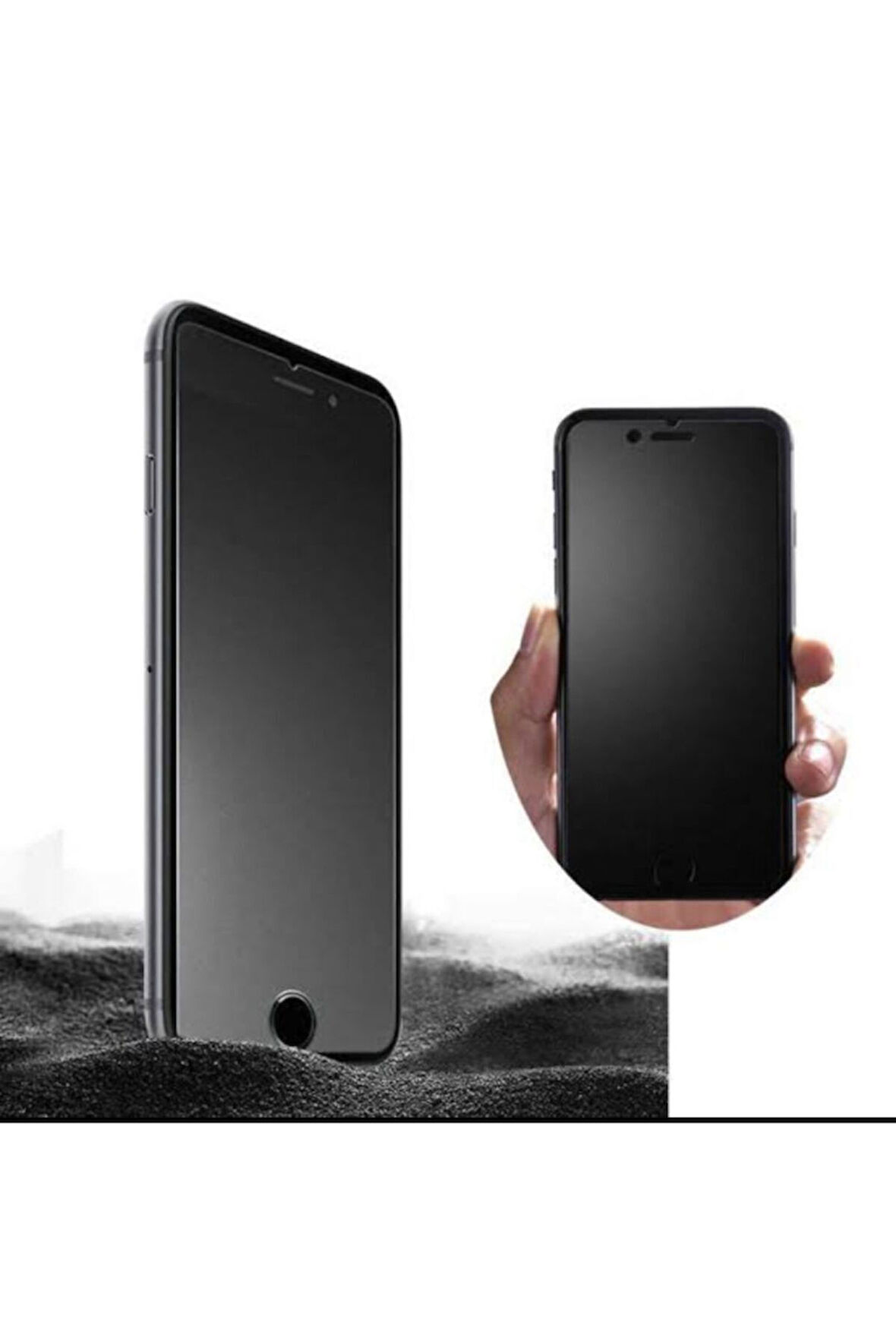 Iphone 8 Plus Mat Hayalet Ekran Gizli Privacy Tam Kaplayan Kırılmaz Cam Seramik Ekran Koruyucu Siyah