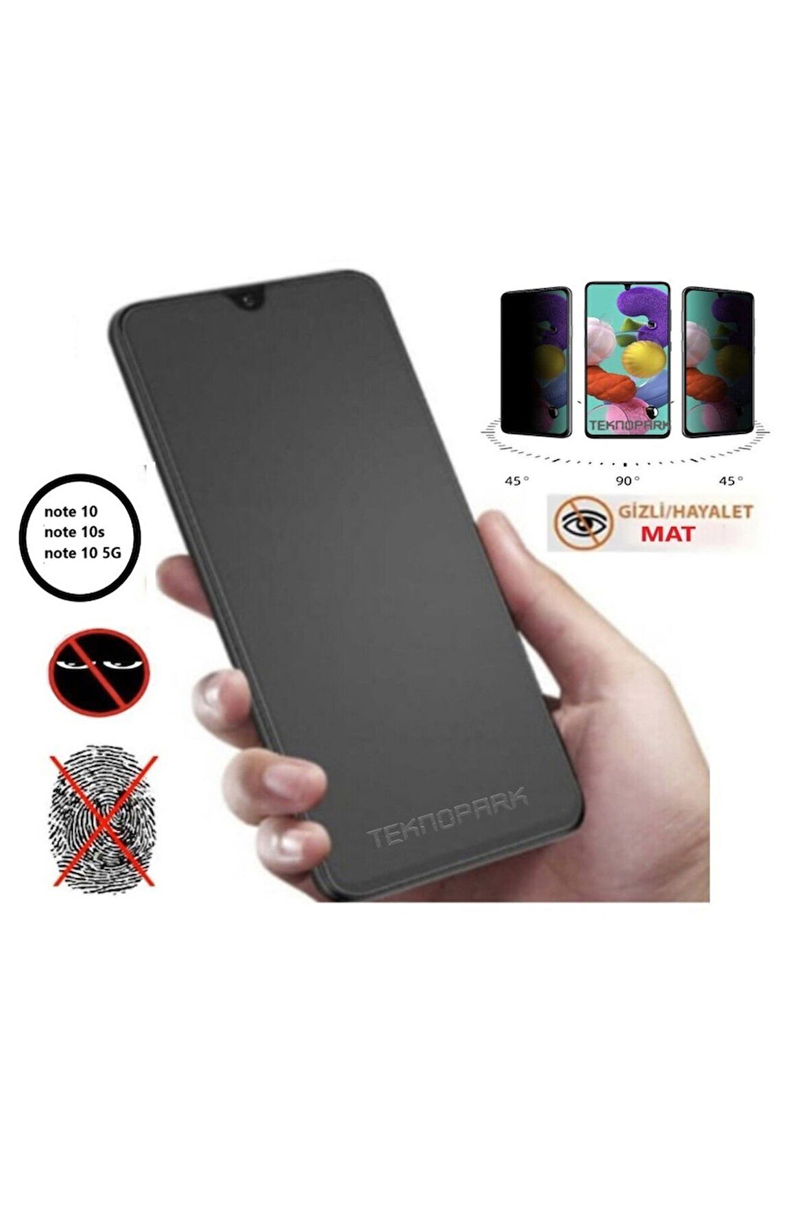 Xiaomi Redmi Note 10 Note 10s Mat Hayalet Privacy Tam Kaplayan Kırılmaz Cam Seramik Ekran Koruyucu