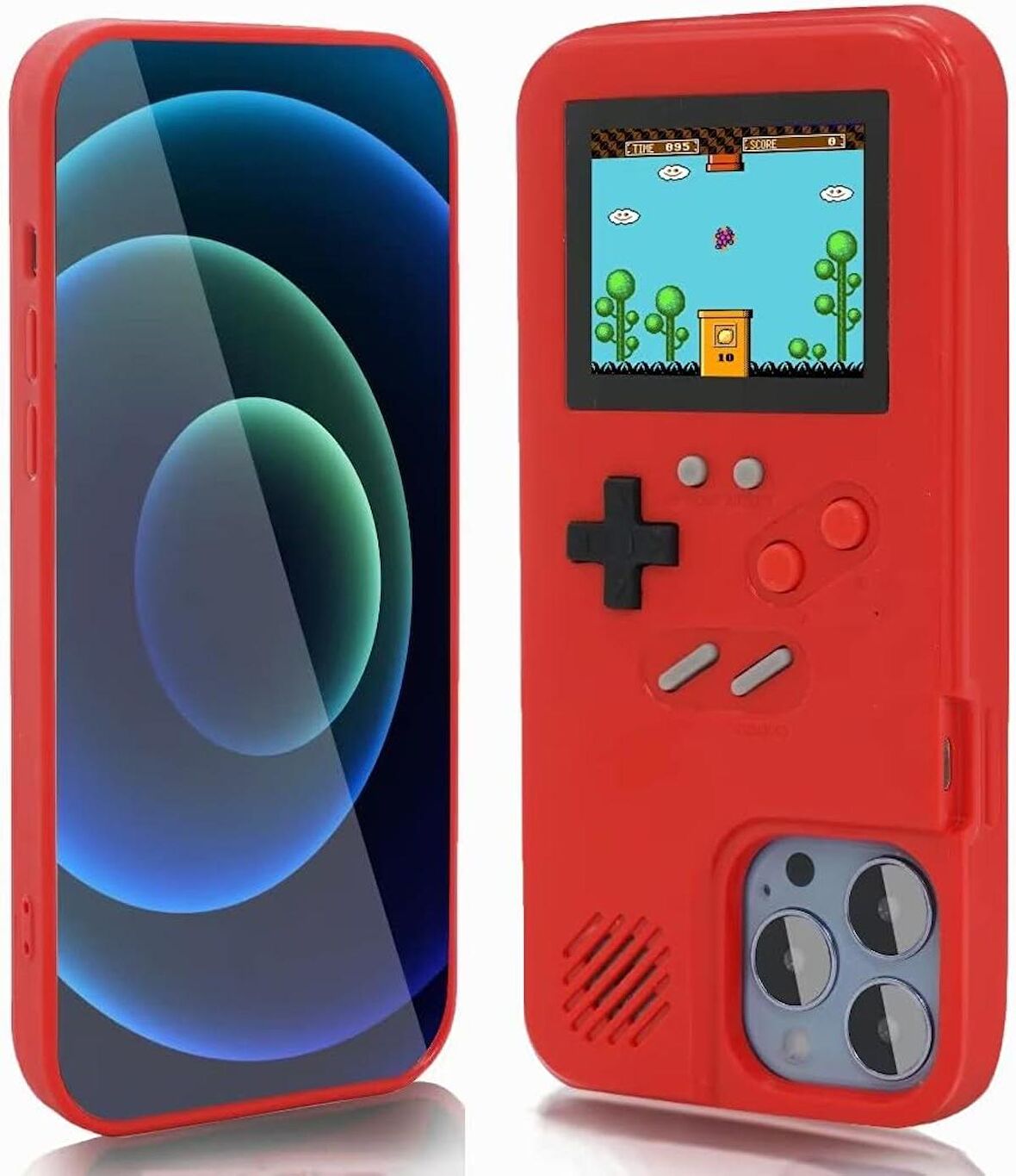 iPhone Uyumlu Gameboy Kılıfı, Retro 3D Oyun Konsolu, Renkli Ekran