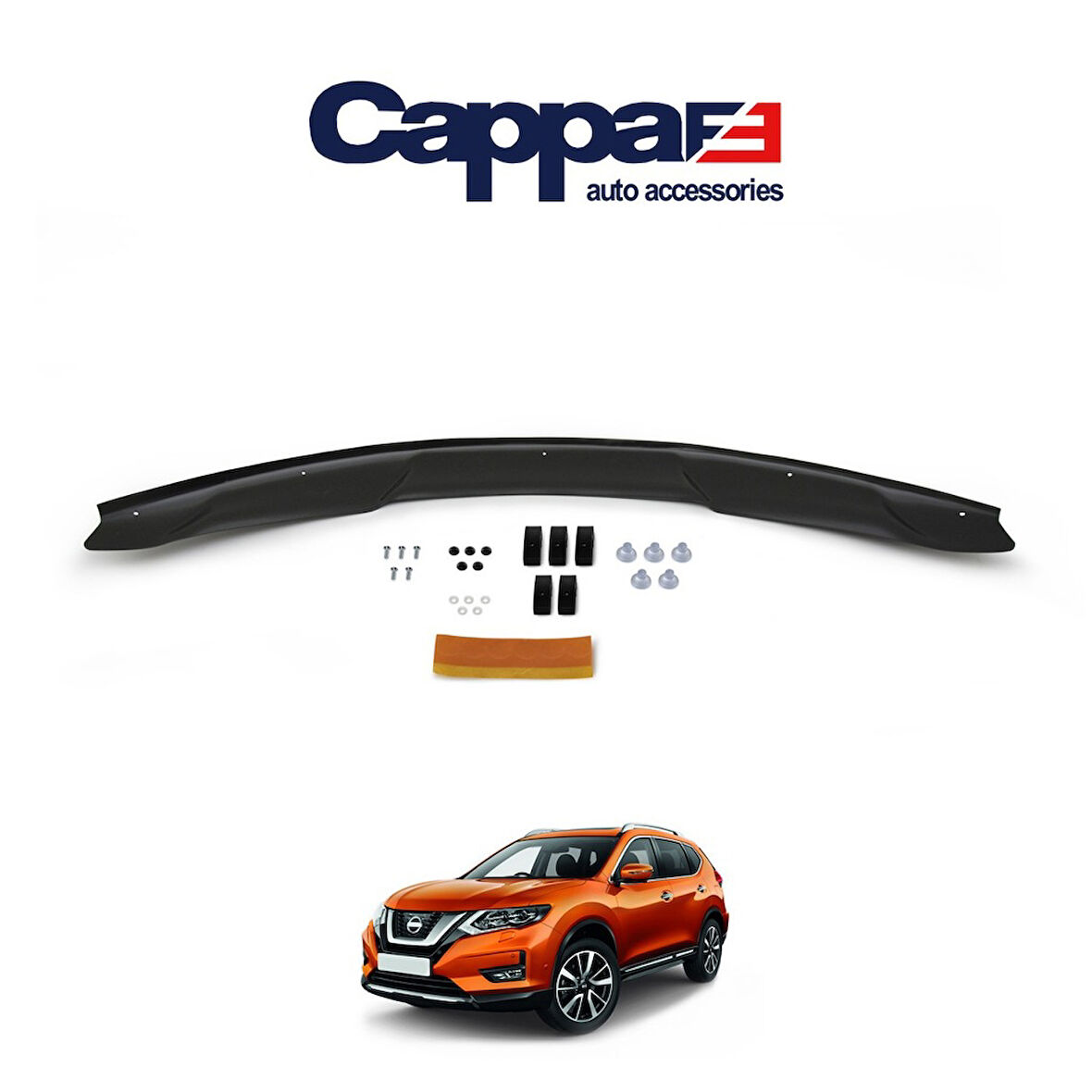4MM Cappafe Nissan X-Trail Ön Kaput Koruyucu Rüzgarlığı 2014- Yılı ve Sonrası 4MM 30580714 4 *A1 34*