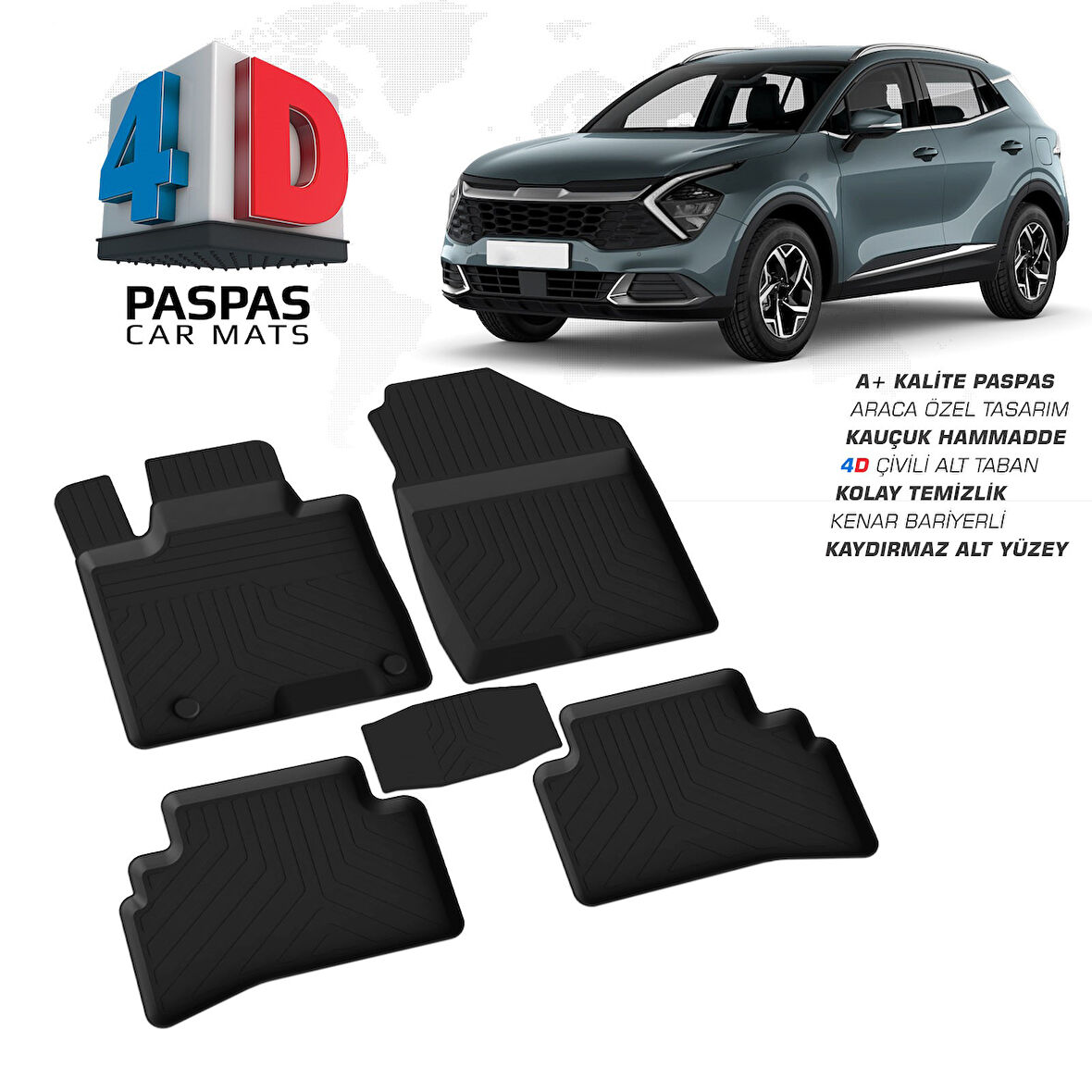 SPORTAGE ARACA ÖZEL 4D HAVUZLU PASPAS OMSA 2021+ E ( TUCSON İLE AYNI YERDE )