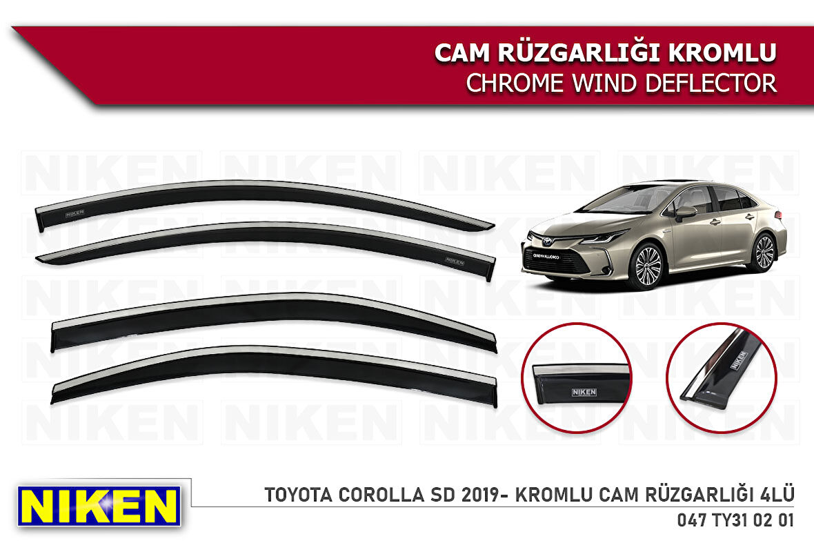 YENİ COROLLA SEDAN  2019 2020 2021 2022 2023 2024  MODEL NİKEN KROMLU CAM RÜZGARLIĞI