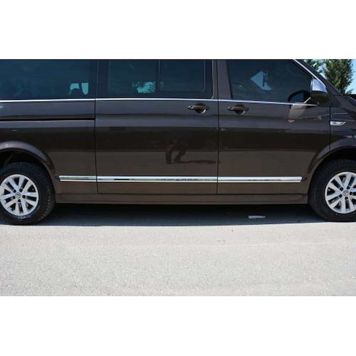 TRANSPORTER T5 UZUN ŞASE YAN KAPI ÇITASI 7 PARÇA KROM 2010 2011 2012 2013 2014 2015 2016