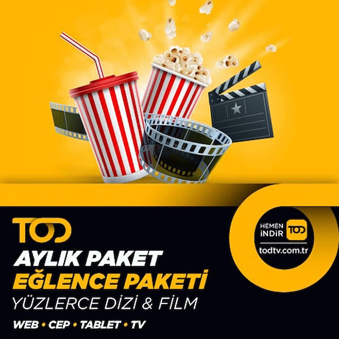 Tod 1 Aylık Eğlence Paketi - (Web + Cep + Tablet + Smart Tv)