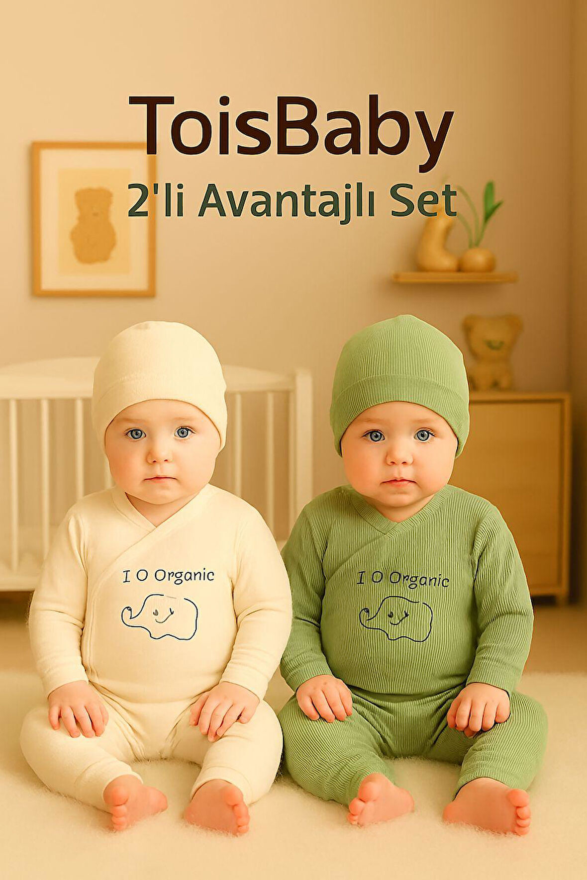 Tois Baby 2 Li Avantajlı Set Hediyelik Organik Hastahane Çıkışı Bebek Takımı 0-3 Ay