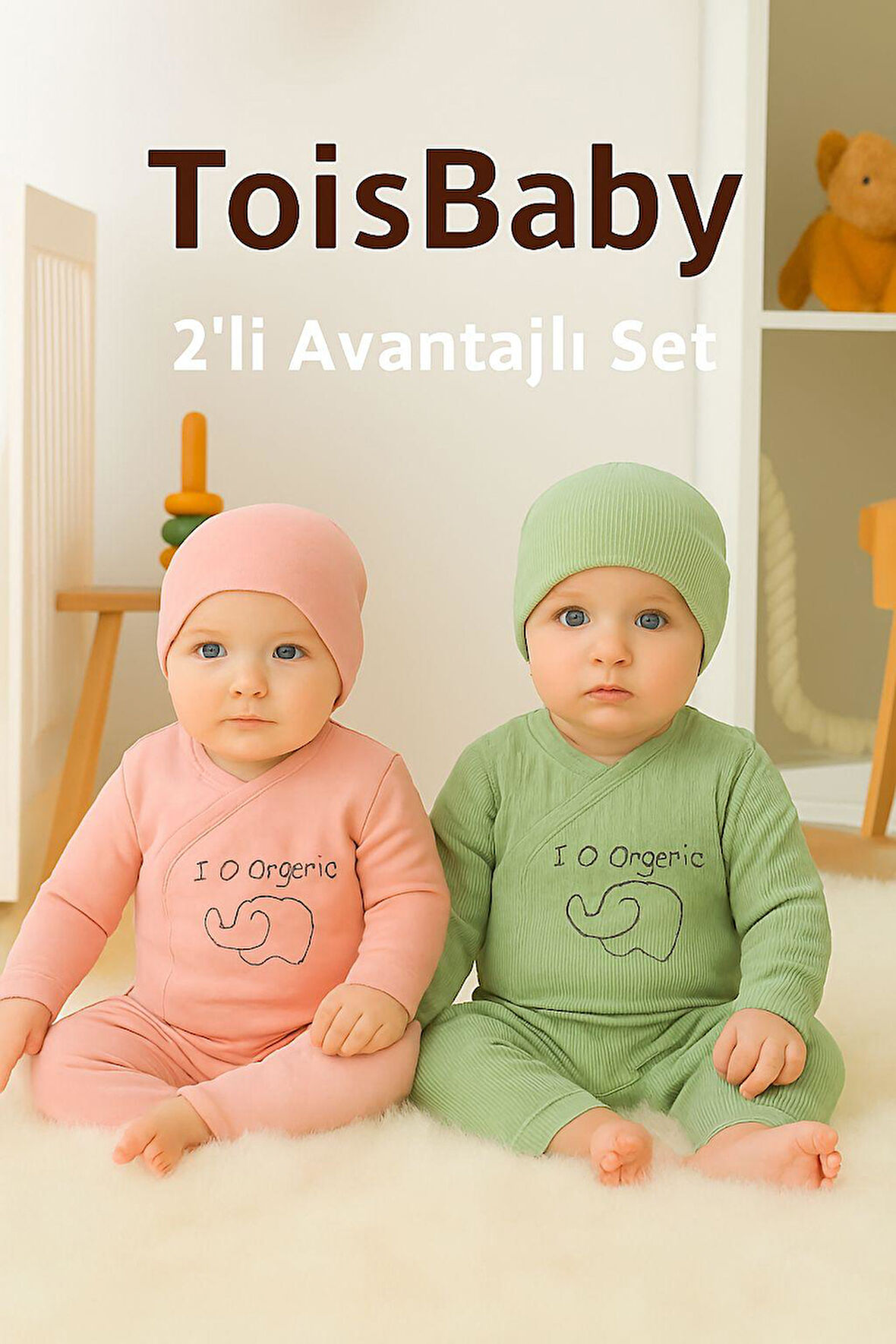 Tois Baby 2 Li Avantajlı Set Hediyelik Organik Hastahane Çıkışı Bebek Takımı 0-3 Ay