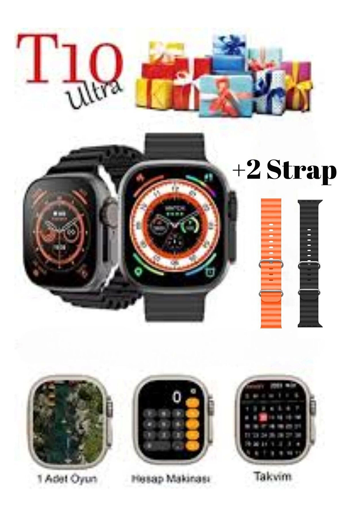 Watch 8 Ultra Series Ultra Akıllı Saat 49 Mm Büyük Ekran OS/Android +1 Kordon Hediyeli Akıllı Saat