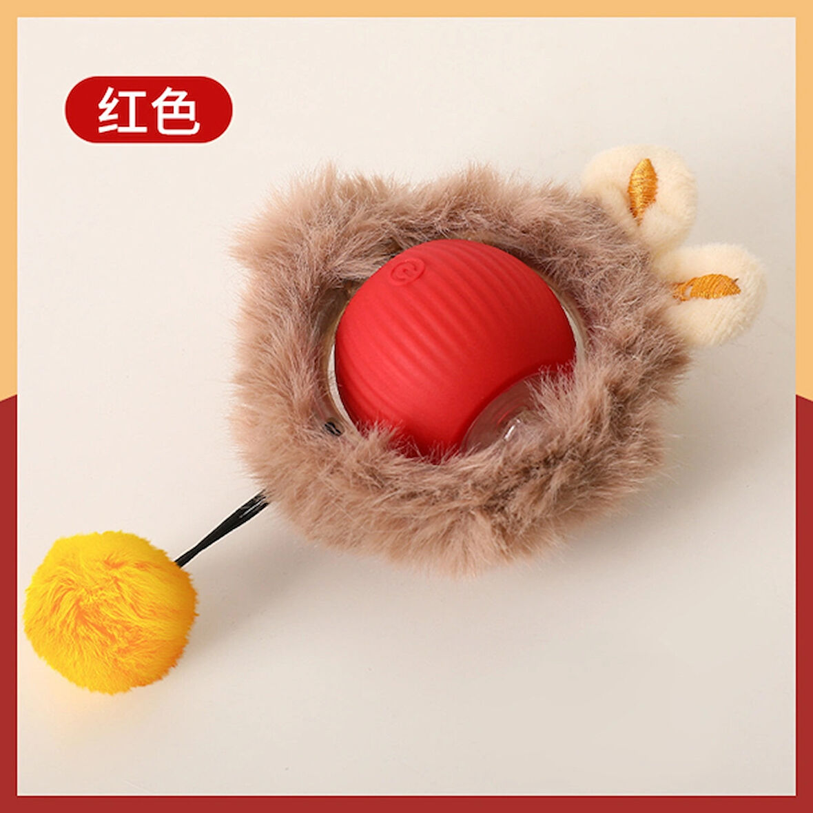 Akıllı Kedi Oyuncağı, USB Şarjlı, LED Işıklı, 3 Modlu, Otomatik Tüylü Yuvarlanan Top