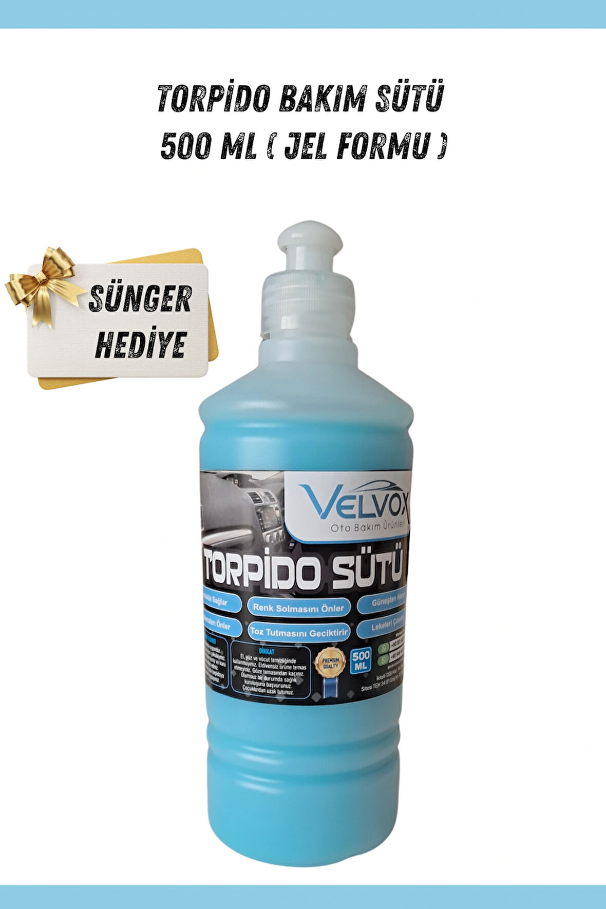 Torpido Bakım Sütü 500 ML (Jel Formu) + Uygulama Süngeri Hediye