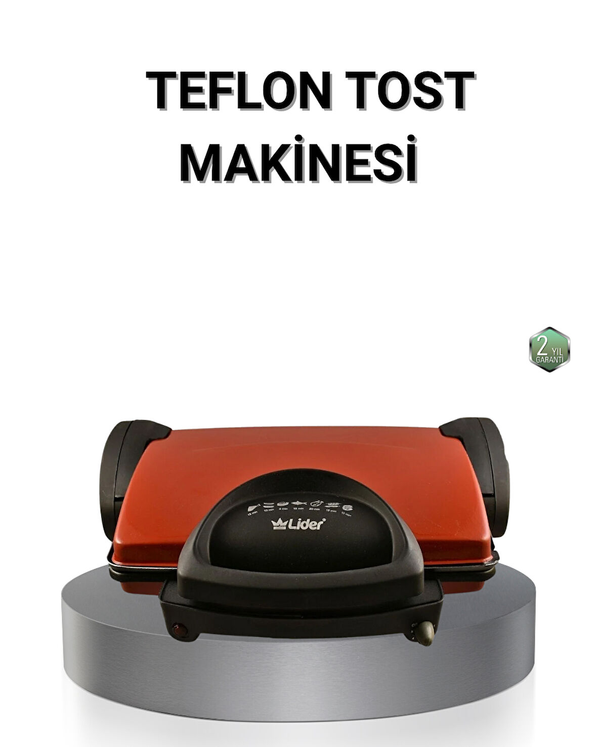 2000 Watt Tost Makinesi 6 Dilim Kapasiteli Döküm Plakalı Üç Kademeli Isı Ayarlı