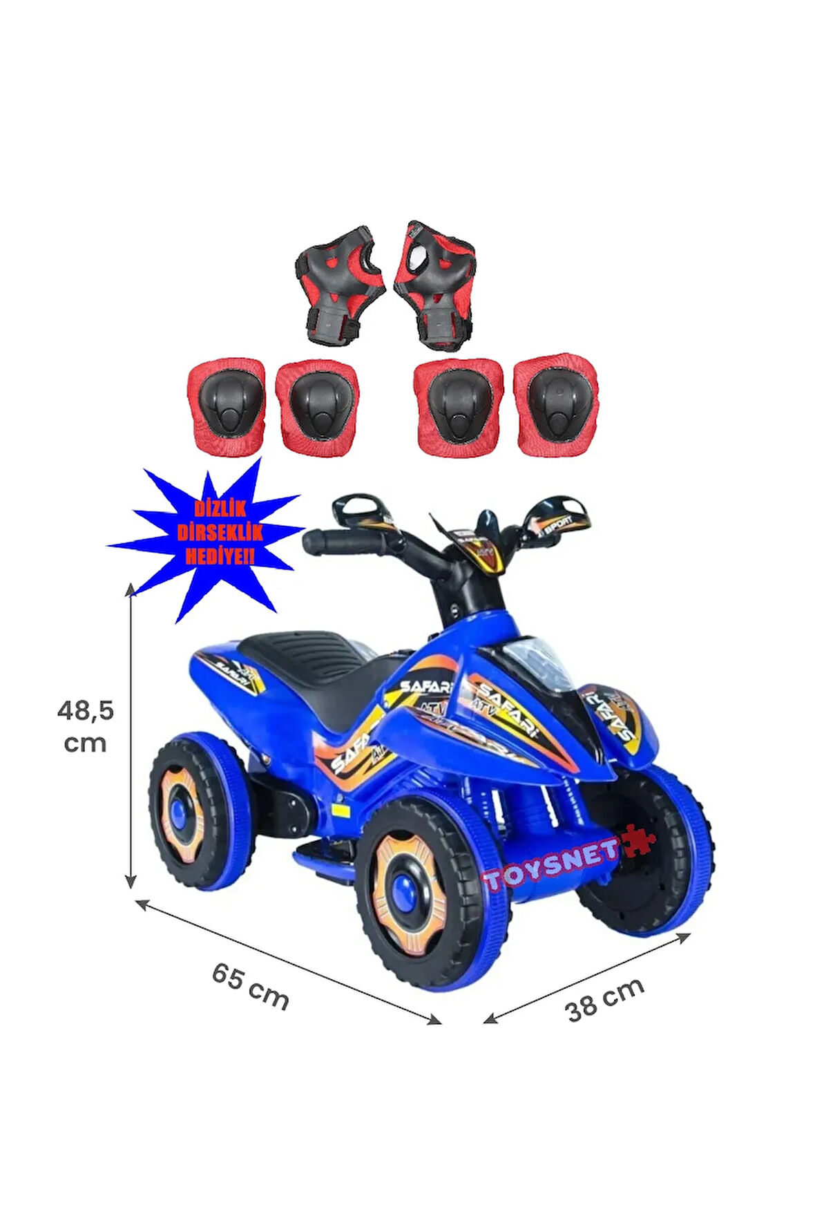 Led Işıklı Müzikli Akülü Araba Atv-motor Dizlik Dirseklik Hediye !!