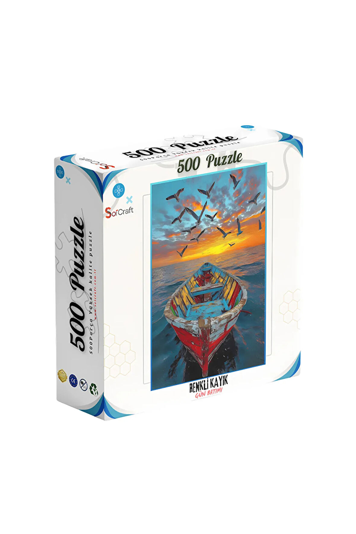 500 Parça Puzle Gün Batımı Renkli Kayık