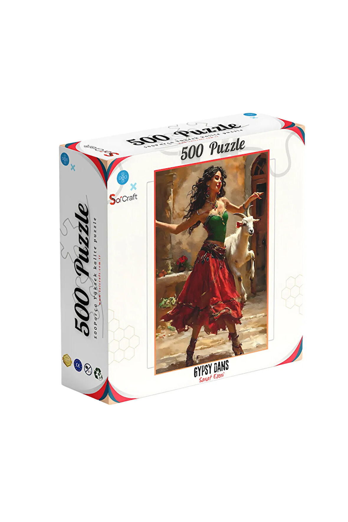 500 Parça Puzzle Gypsy Dans Kırmızı Etekli Kadın
