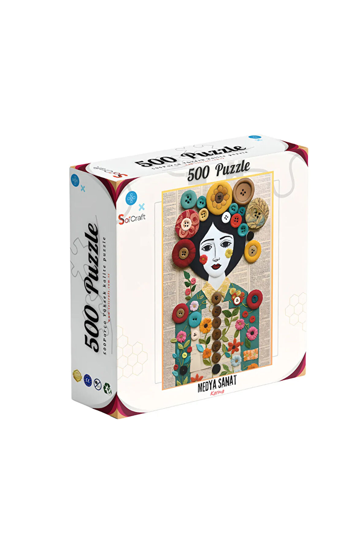500 Parça Puzzle Medya Sanat Düğmeli