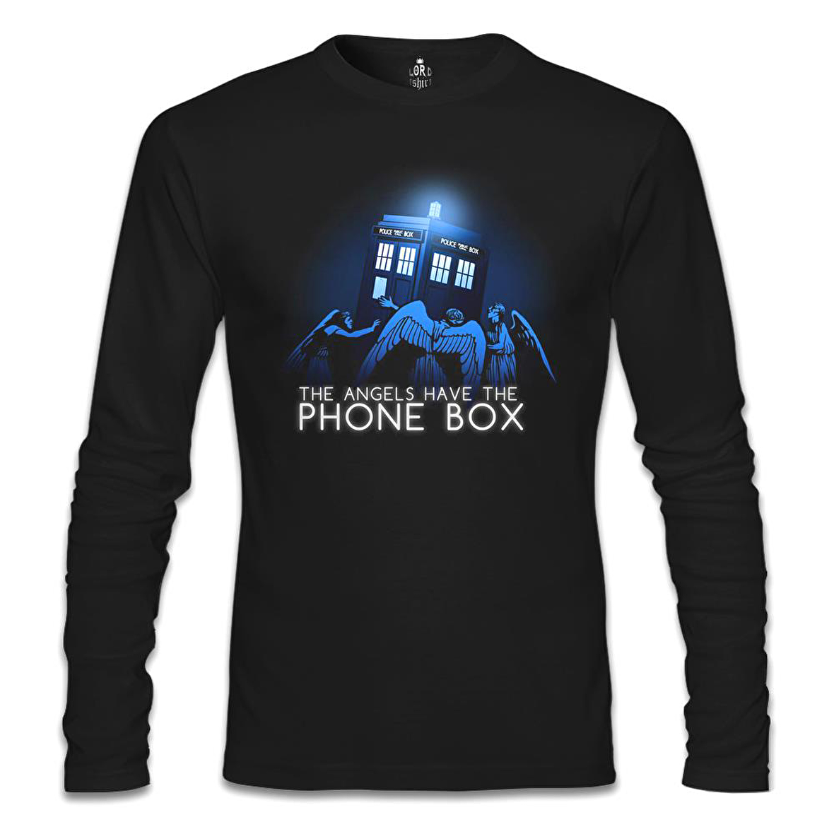 Doctor Who - Angels Have The Phone Box Siyah Erkek Sweatshirt