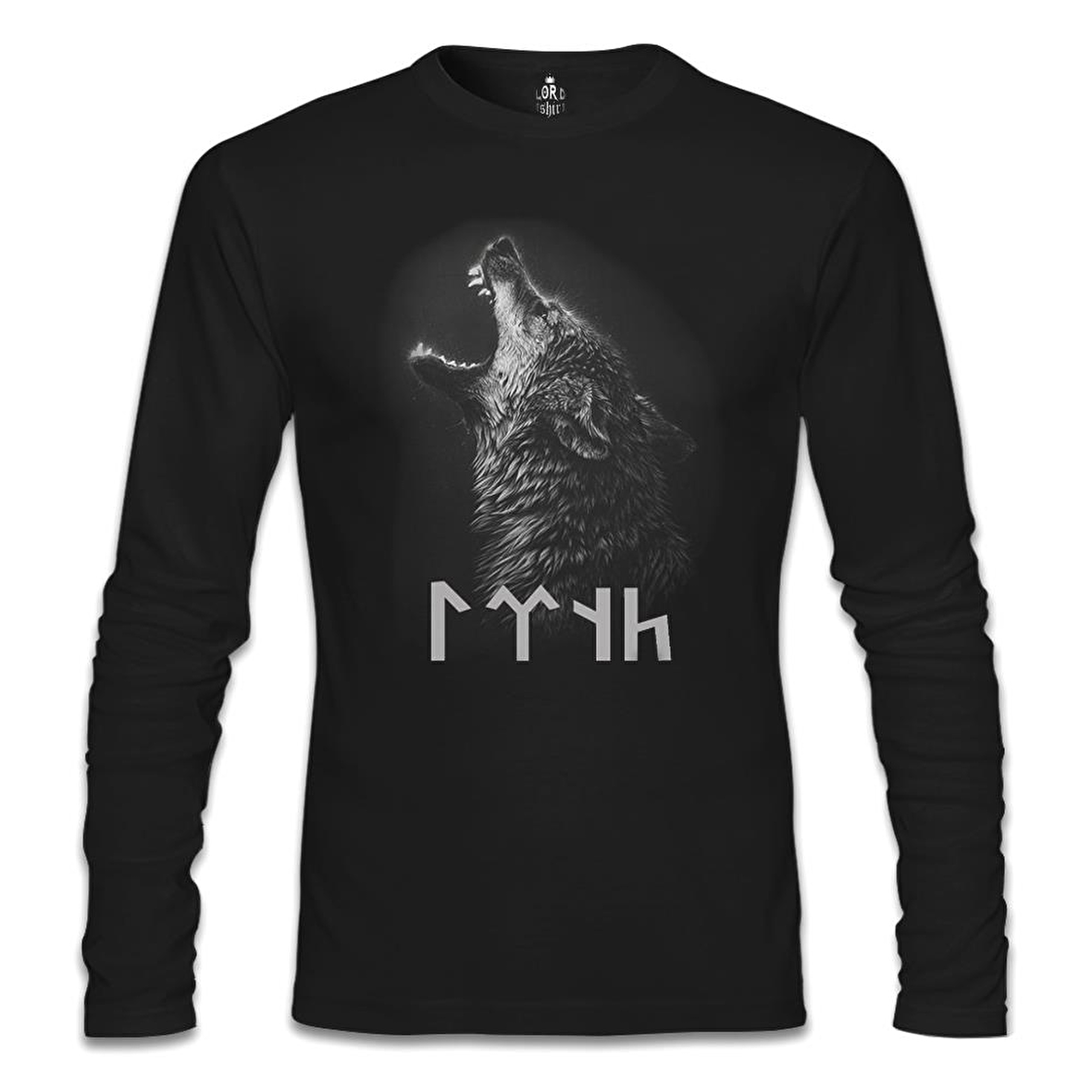 Göktürk Kurt Siyah Erkek Sweatshirt