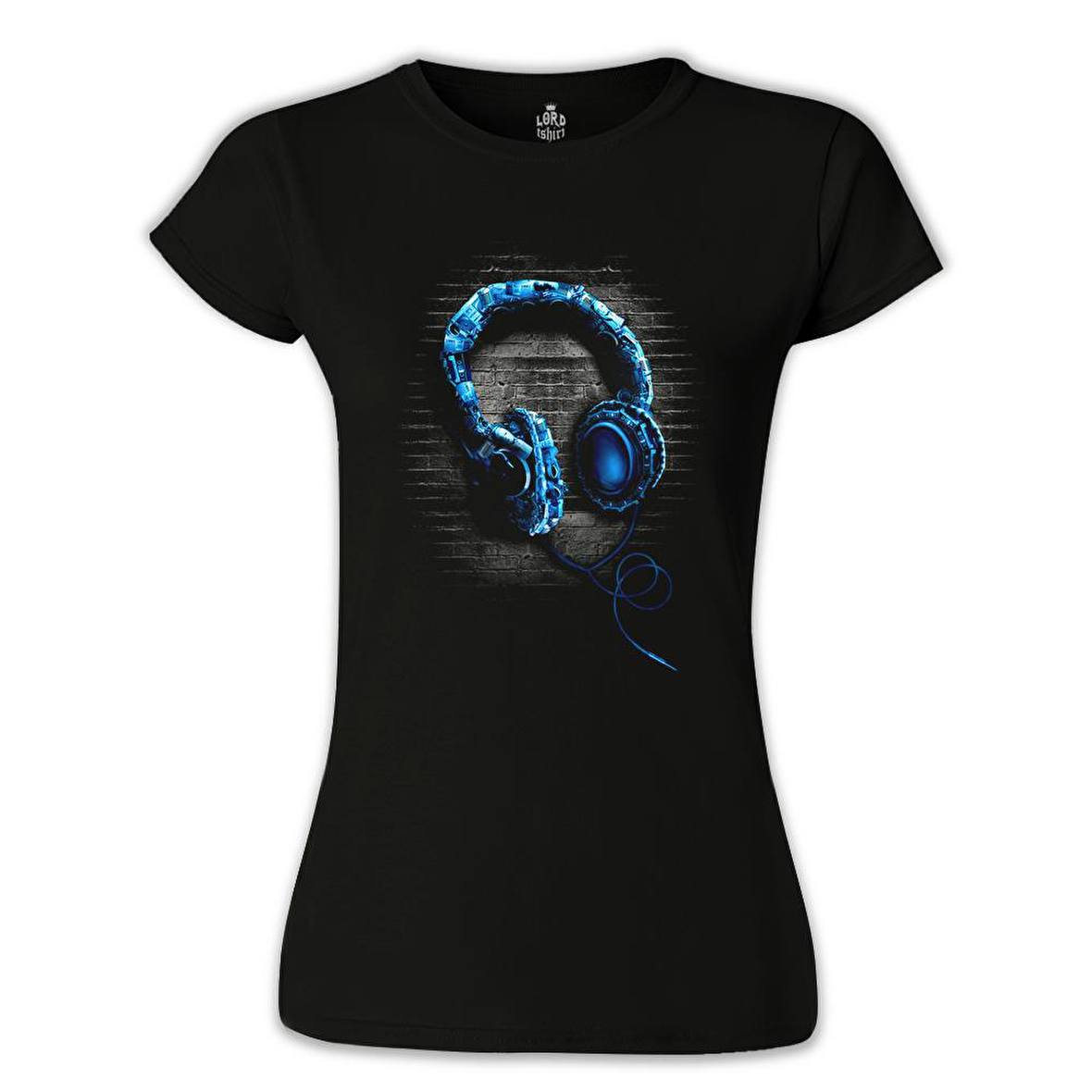 Headphone Siyah Bayan Tshirt