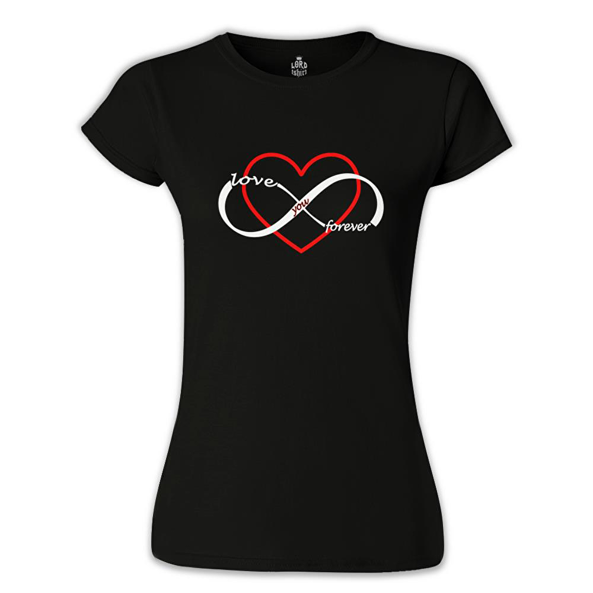 Love You Forever Siyah Bayan Tshirt