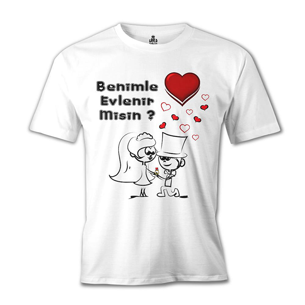 Benimle Evlenir misin? Beyaz Erkek Tshirt