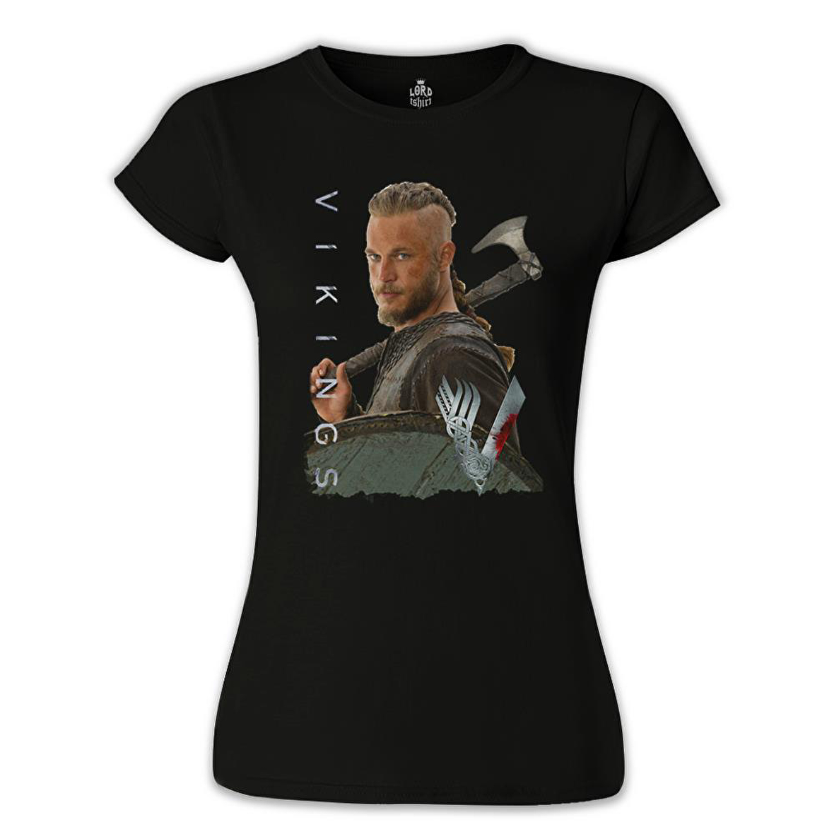 Vikings - Ragnar Siyah Bayan Tshirt