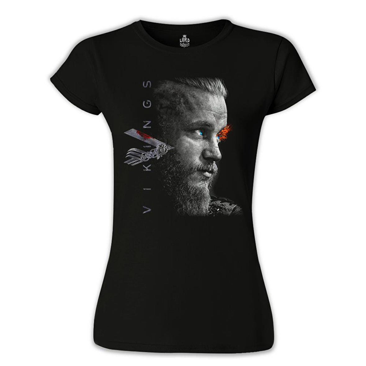 Vikings - Ragnar II Siyah Kadın Tshirt