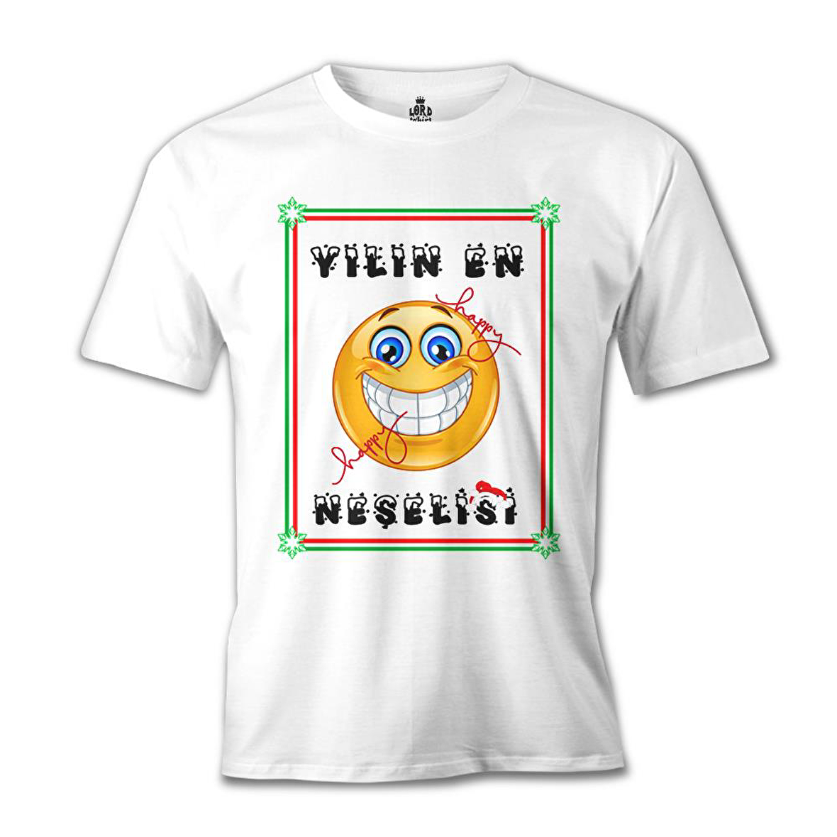 Yılın En Neşelisi Beyaz Erkek Tshirt