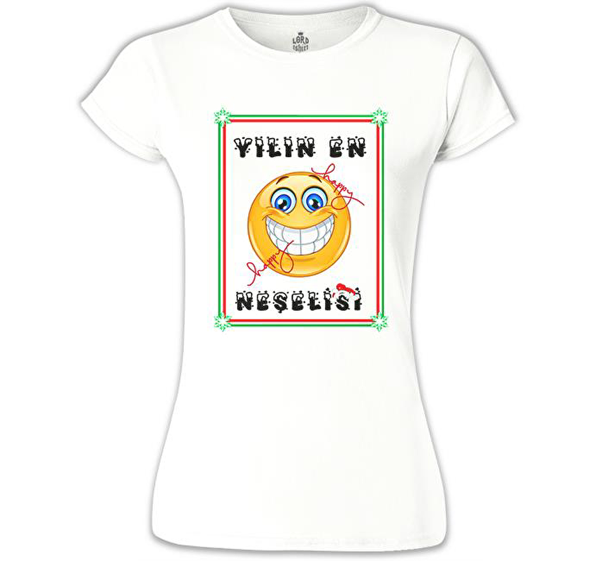 Yılın En Neşelisi Beyaz Bayan Tshirt
