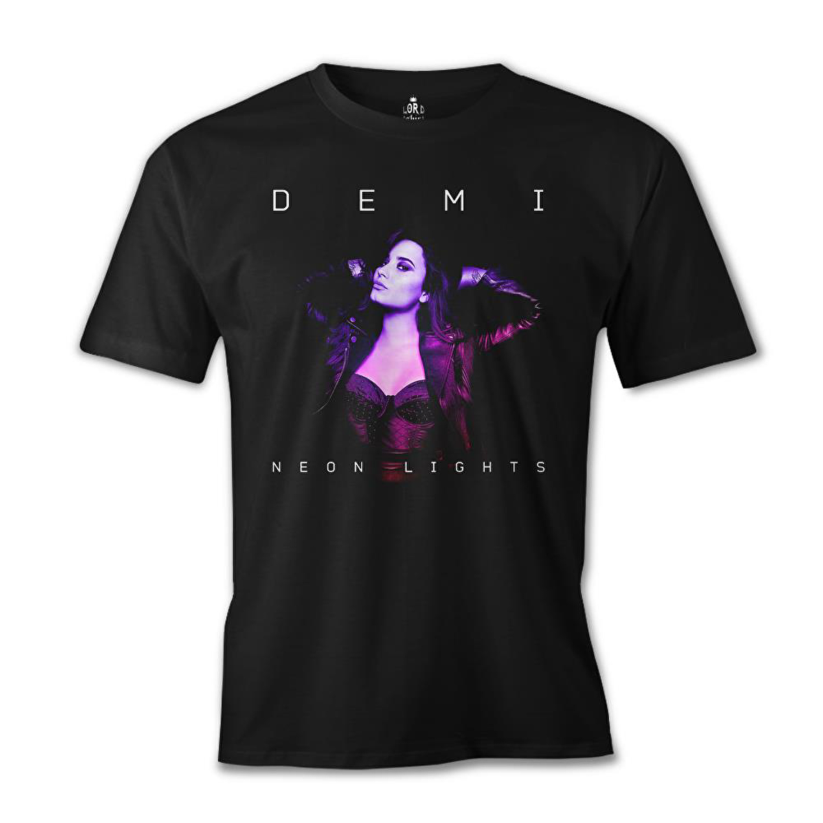 Demi Lovato - Neon Lights Siyah Erkek Tshirt