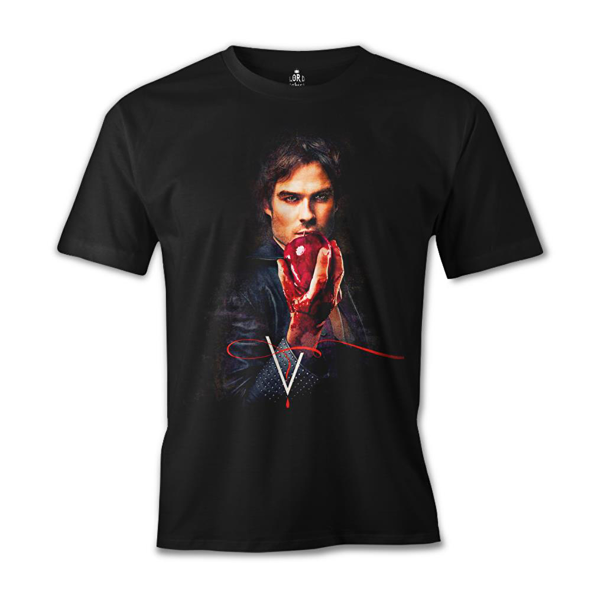 Vampire Diaries - Damon Siyah Erkek Tshirt