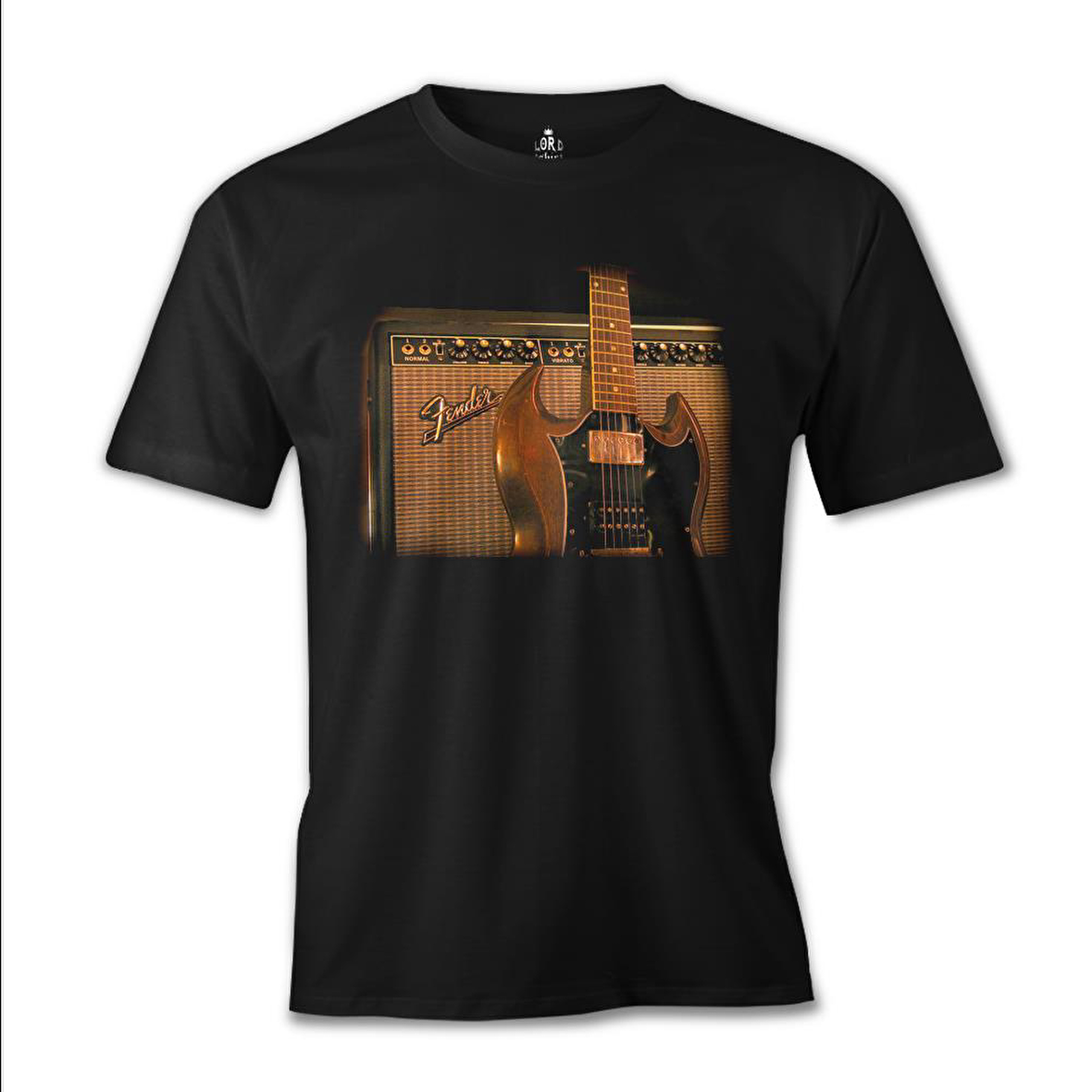 Gitar - Fender 2 Siyah Erkek Tshirt