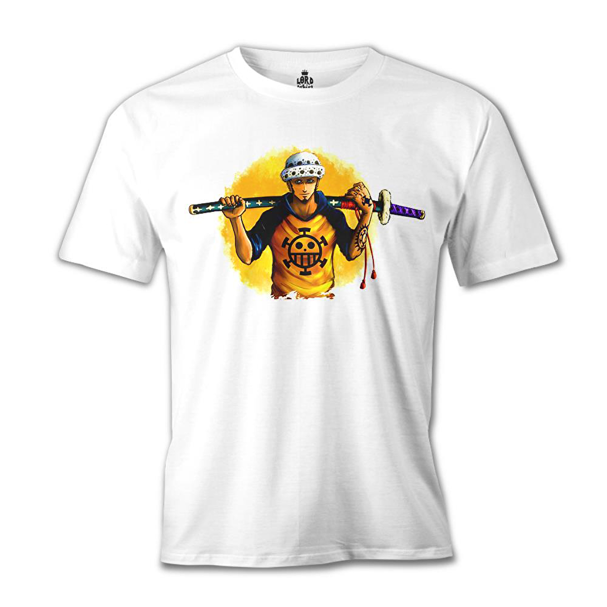 One Piece - Trafalgar Law Beyaz Erkek Tshirt