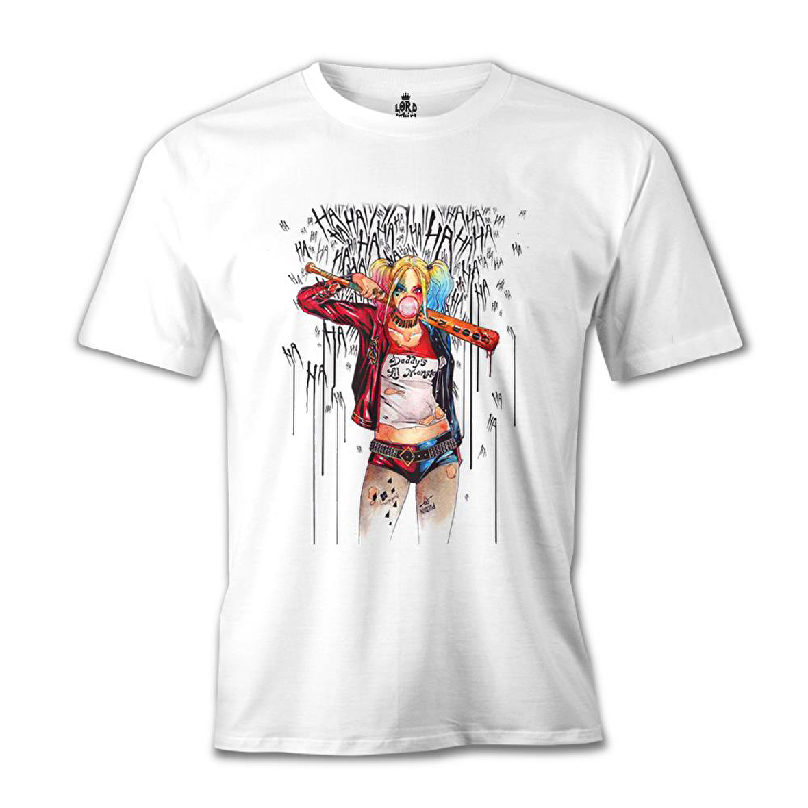 Suicide Squad - Harley Quinn Daddy's Monster Beyaz Erkek Tshirt