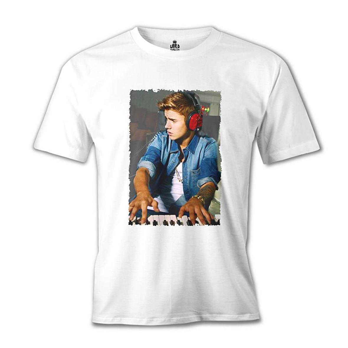 Justin Bieber - Board Beyaz Erkek Tshirt